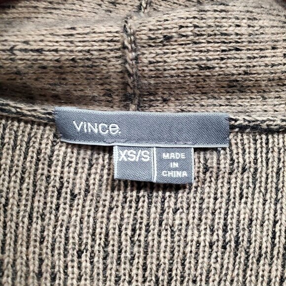 Vince Brown Stripe Wool Cashmere Open Front Cardigan Sweater Short-Sleeved XS/S - Picture 8 of 15